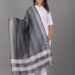Apratim Striped Tasseled Dupatta-picture-52