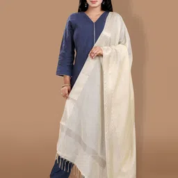 SALWAR STUDIO Cotton Dupatta with Zari-picture-3