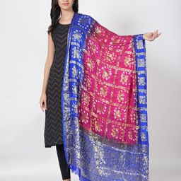 MUFFLY Woven Design Tie and Dye Dupatta-12