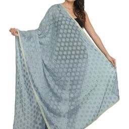 Exotic India Ethnic Motifs Embroidered Phulkari Chiffon Dupatta-picture-49