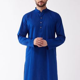 VASTRAMAY Men Mandarin Collar Cotton Kurta-image-65