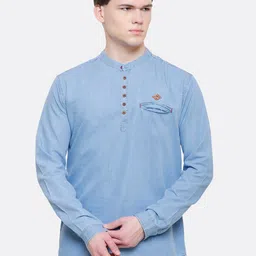 Kuons Avenue Men Blue Denim Kurta-picture-41