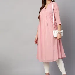 RATAN Woven Design Mandarin Collar Empire Kurta-14