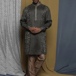 Krishna Mehta Ethnic Motifs Printed Silk Kurta-image-62