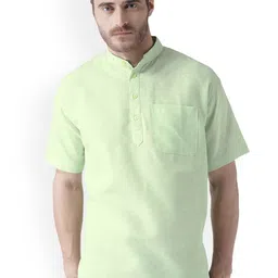 RIAG Men Green Solid Short Kurta-picture-35