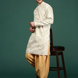 Ramas Embroidered Mandarin Collar Long Sleeves Gotta Patti Kurta-11