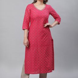 AURELIA Ethnic Motifs Printed Cotton Straight Kurta-78