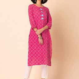 INDYA Bandhani Print Kurta-image-55