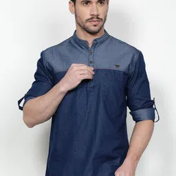 Kuons Avenue Men Denim Kurta-picture-50