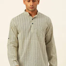 JAVINISHKA Geometric Printed Pure Cotton Short Kurta-picture-21