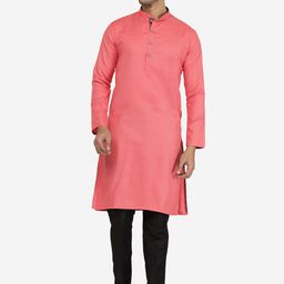THE KURTA COMPANY Mandarin Collar Straight Kurta-image-92