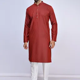BELLAZO Ethnic Motifs Printed Cotton Knee Length Mandarin Collar Straight Kurta-image-66