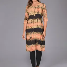 Bachuu Women Dyed Round Neck Kurta-image-2