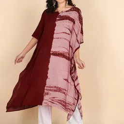 Maaesa Printed Flared Sleeves Crepe Kaftan Kurta-picture-14