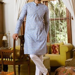 See Designs Floral Printed Mandarin Collar Cotton Straight Kurta-picture-10