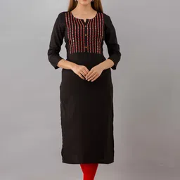 FASHION DEPTH Women Yoke Design Notch Neck Kurta-image-95