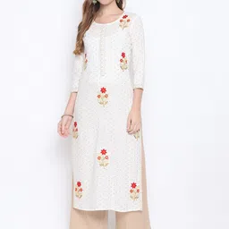 FASHION DEPTH Women Floral Embroidered Thread Work Kurta-image-69