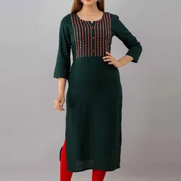 FASHION DEPTH Women Geometric Yoke Design Mirror Work Indie Prints Kurta-52