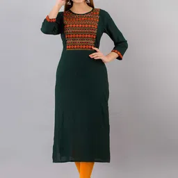 FASHION DEPTH Women Ethnic Motifs Embroidered Thread Work Indie Prints Kurta-image-68