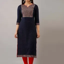 FASHION DEPTH Women Ethnic Motifs Printed Notch Kurta-image-69