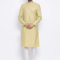 NAMASKAR Men Beige Solid Straight Kurta-image-62