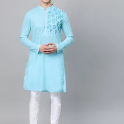 See Designs Men Thread Work Pure Cotton Kurta-picture-51