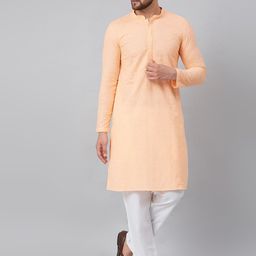 See Designs Men Ethnic Motifs Thread Work Pastels Cotton Kurta-picture-31