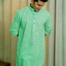 Shasak Floral Woven Design Dobby Cotton Straight Kurta-picture-25