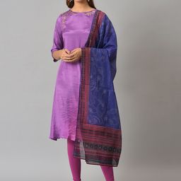 W Women Ethnic Motifs Sequinned Kurta With Dupatta-picture-19