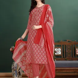 KALINI Women Ethnic Motifs Printed Regular Kurta with Trousers & With Dupatta-19