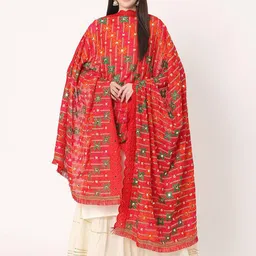 Moda Chales Ethnic Motifs Embroidered Dupatta with Mirror Work-6