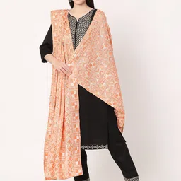 Moda Chales Ethnic Motifs Embroidered Chiffon Dupatta With Phulkari-picture-5