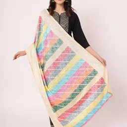 Moda Chales Floral Embroidered Phulkari Chiffon Dupatta-picture-37