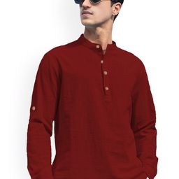 univibe Mandarin Collar Short Kurta-image-90