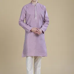 Anouk Sequins Embellished Mandarin Collar Cotton Silk Straight Kurta-44