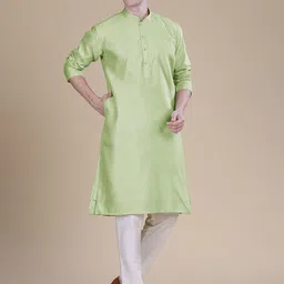 Anouk Geometric Woven Design Mandarin Collar Straight Kurta-14