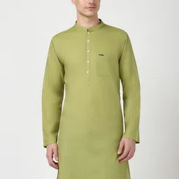 Peter England Mandarin Collar Long Sleeves Pure Cotton Straight Kurta-picture-56