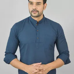 Navyas Fashion Mandarin Collar Curved Cotton Straight Short Kurta-picture-52