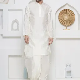 Sethukrishna Ethnic Motifs Woven Design Mandarin Collar Straight Pastel Kurta-image-77