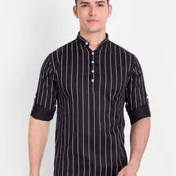 Vida Loca Vertical Striped Pure Cotton Straight Kurta-picture-34