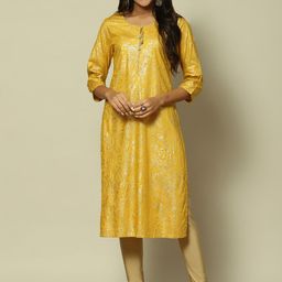 Rangriti Floral Foil Printed Straight Kurta-21