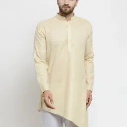 TREEMODA Mandarin Collar Asymmetric Hem Kurta-image-5