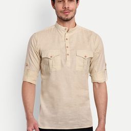 Vida Loca Band Collar Pure Cotton Kurta-image-44