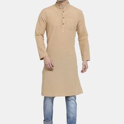 Enchanted Drapes Band Collar Cotton Kurta-image-67