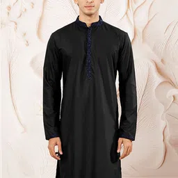 VASTRAMAY Mandarin Collar Thread Work Straight Kurta-picture-49