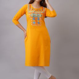 Ksharaa Women Thread Work Cotton Kurta-image-99