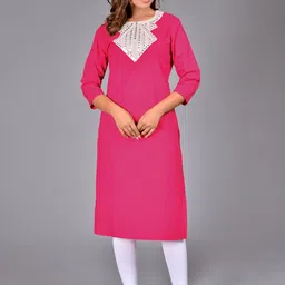Bachuu Embroidered Mirror Work Pure Cotton Kurta-image-27