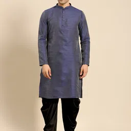 Amodh by Kisah Men Geometric Woven Design Cotton Kurta-image-29