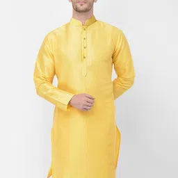 SG LEMAN Mandarin Collar Long Sleeves Silk Kurta-image-99