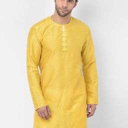 DEYANN Men Yellow Cotton Kurta-41